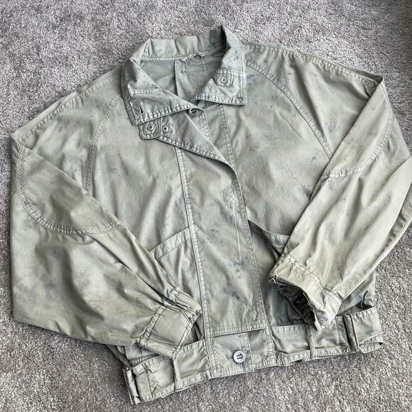 Free People Green Parachute Utility Jacket Size S Lightweight Slouchy Indie - Picture 11 of 16